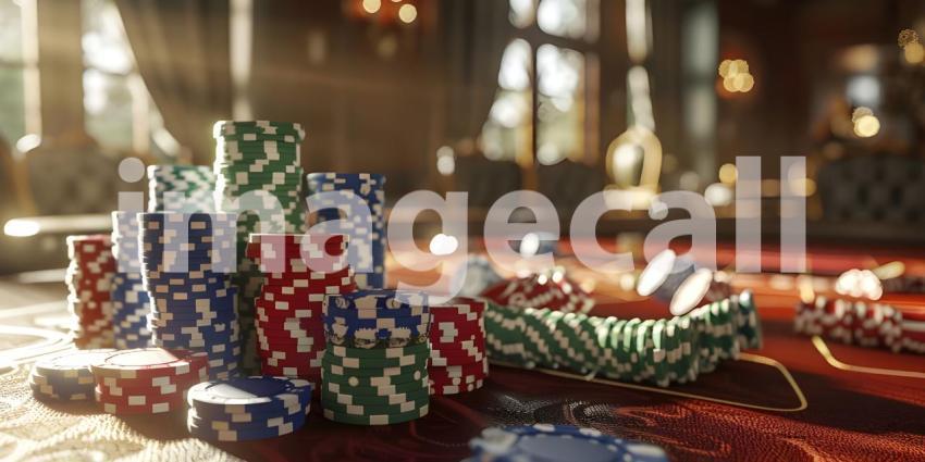 Casino game poker card playing gambling chips - Ai Generated