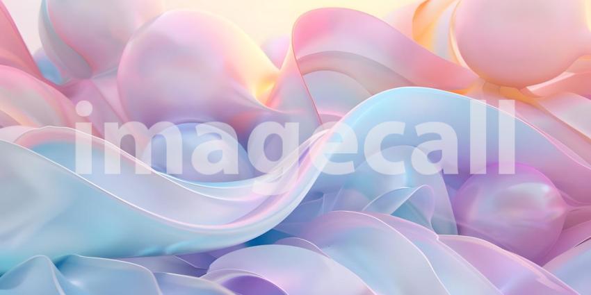 3D Abstract Bubble Pastel Colors Background - Ai Generated