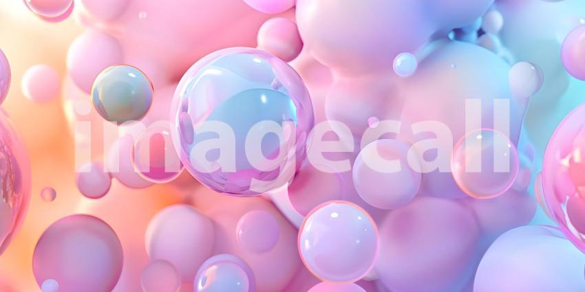 3D Abstract Bubble Pastel Colors Background - Ai Generated