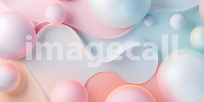 3D Abstract Bubble Pastel Colors Background - Ai Generated