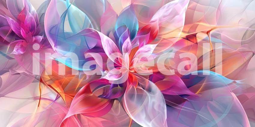 Abstract Floral Mural Digital Art Background - Ai Generated