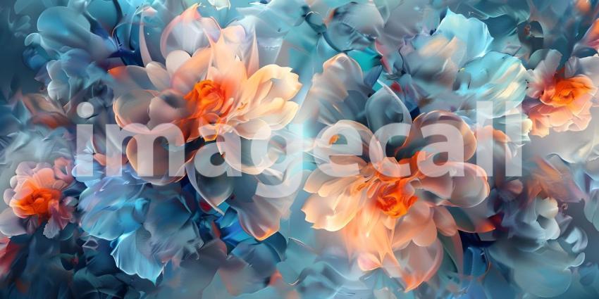 Abstract Floral Mural Digital Art Background - Ai Generated