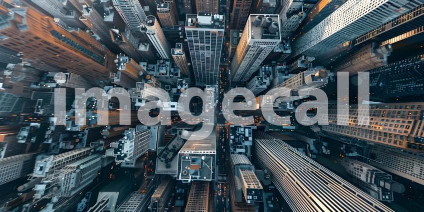 Aerial view of Manhattan new York background - Ai Generated