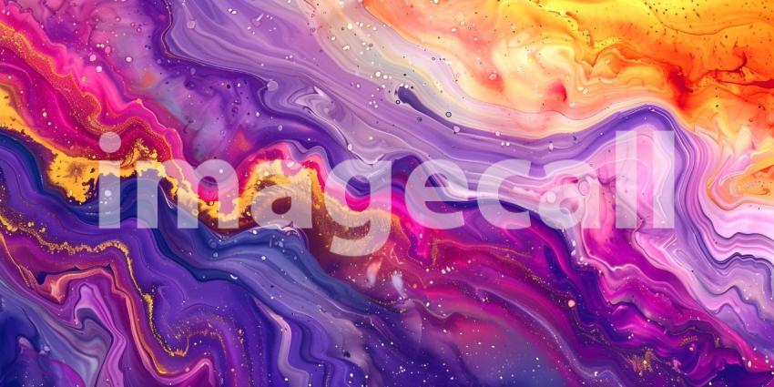 Abstract marbled acrylic paint ink painted waves painting texture background - Ai Generated