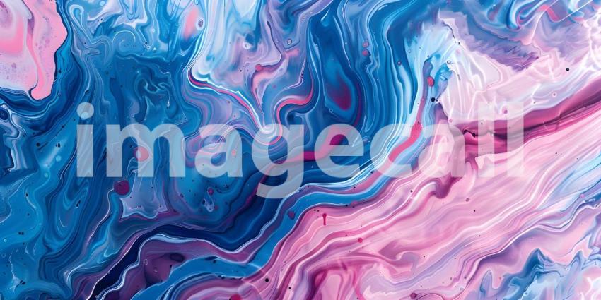 Abstract marbled acrylic paint ink painted waves painting texture background - Ai Generated