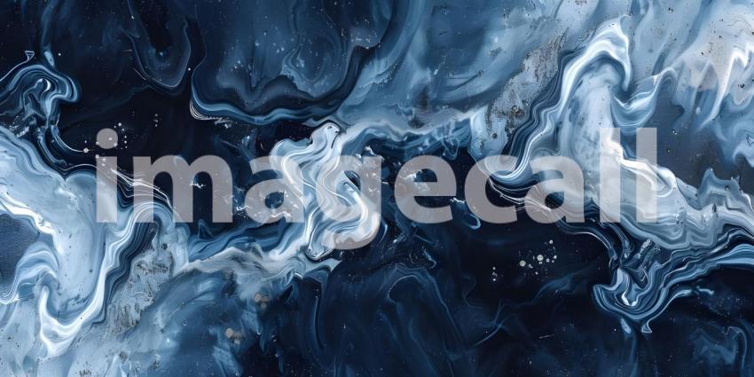 Abstract marbled acrylic paint ink painted waves painting texture background - Ai Generated