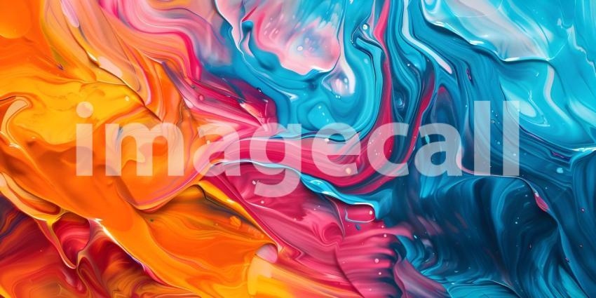 Abstract marbled acrylic paint ink painted waves painting texture background - Ai Generated