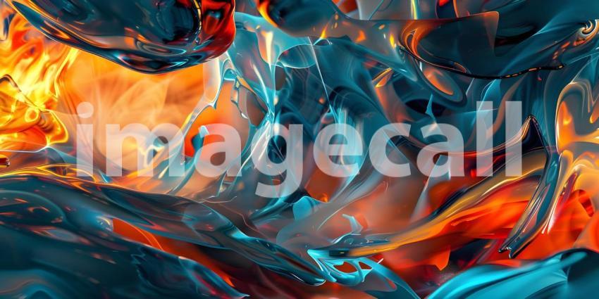 Vibrant Abstract Digital Waves, Colorful Dynamic Wave Pattern, Digital Wavy Spectrum Background - Ai Generated