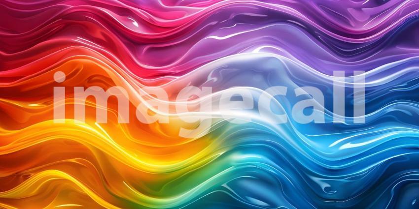 Vibrant Abstract Digital Waves, Colorful Dynamic Wave Pattern, Digital Wavy Spectrum Background - Ai Generated