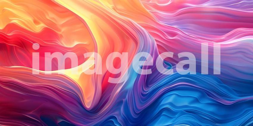 Vibrant Abstract Digital Waves, Colorful Dynamic Wave Pattern, Digital Wavy Spectrum Background - Ai Generated