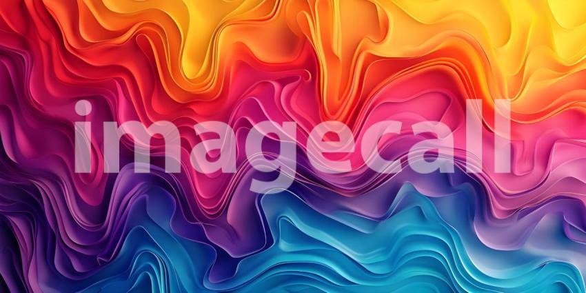 Vibrant Abstract Digital Waves, Colorful Dynamic Wave Pattern, Digital Wavy Spectrum Background - Ai Generated