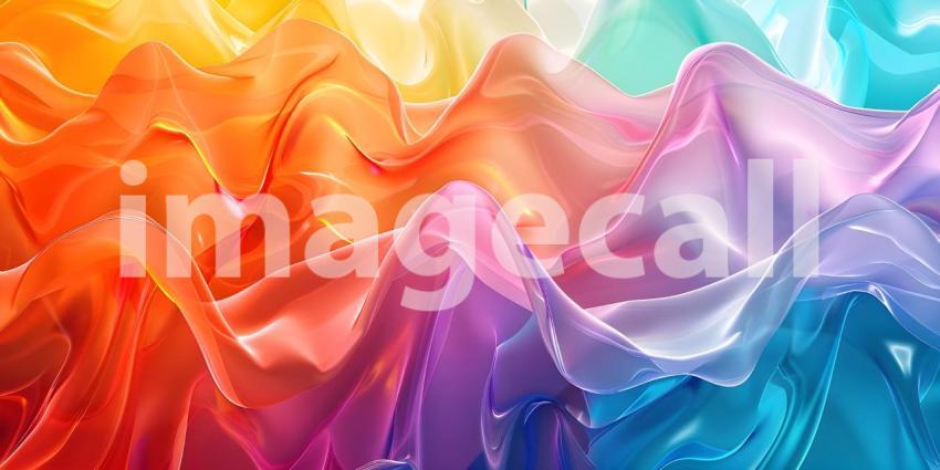Vibrant Abstract Digital Waves, Colorful Dynamic Wave Pattern, Digital Wavy Spectrum Background - Ai Generated