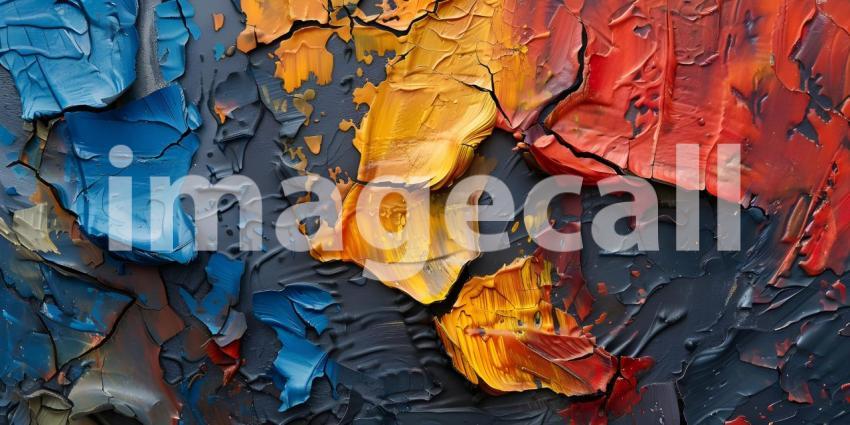 Abstract Rough Art: Painterly Texture Background, Expressive Artistry: Rough Painting Texture - Ai Generated