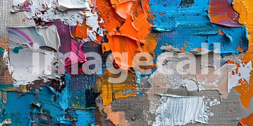 Abstract Rough Art: Painterly Texture Background, Expressive Artistry: Rough Painting Texture - Ai Generated