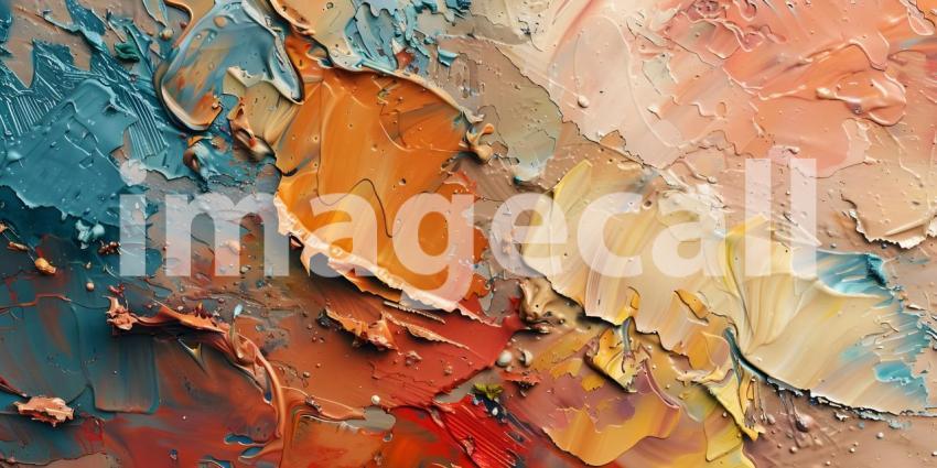 Abstract Rough Art: Painterly Texture Background, Expressive Artistry: Rough Painting Texture - Ai Generated