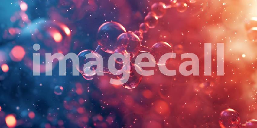 Atoms molecules on abstract background - Ai Generated