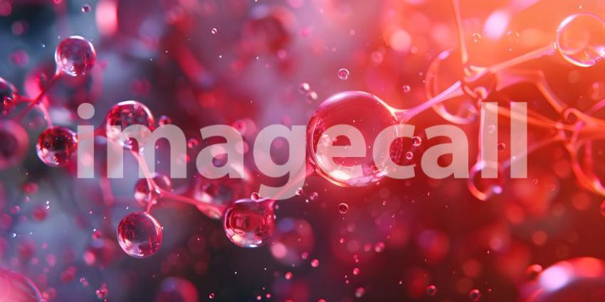 Atoms molecules on abstract background - Ai Generated