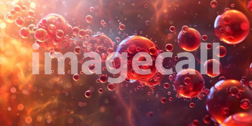 Atoms molecules on abstract background - Ai Generated