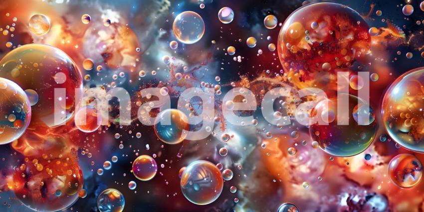 Atoms molecules on abstract background - Ai Generated