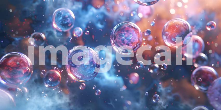 Atoms molecules on abstract background - Ai Generated