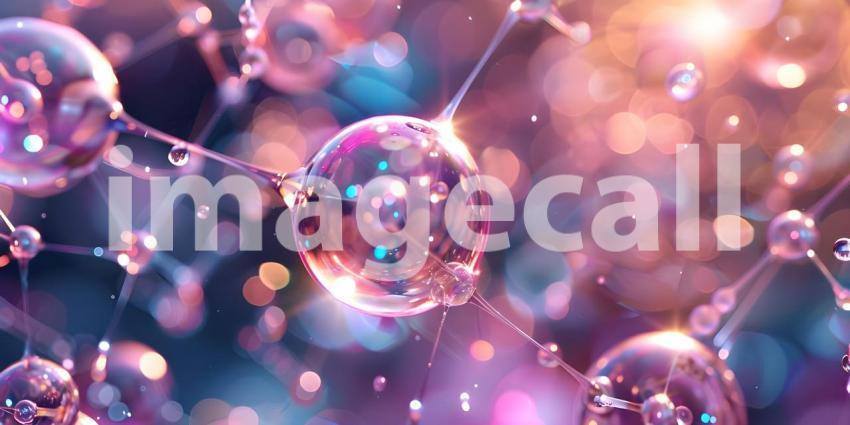 Atoms molecules on abstract background - Ai Generated