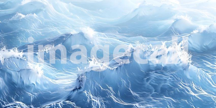 Beautiful blue ocean waves background - Ai Generated
