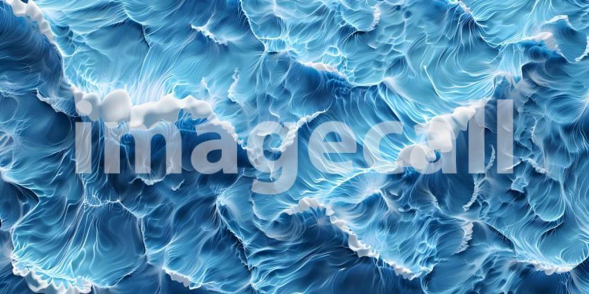 Beautiful blue ocean waves background - Ai Generated