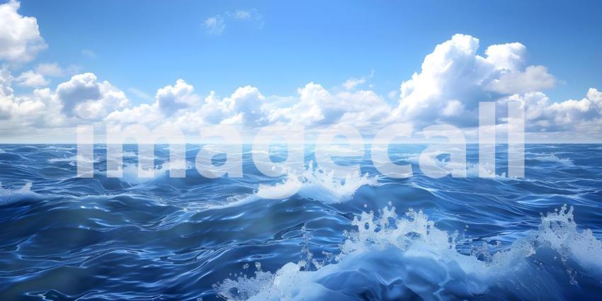 Beautiful blue ocean waves background - Ai Generated