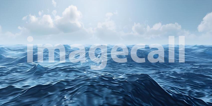 Beautiful blue ocean waves background - Ai Generated