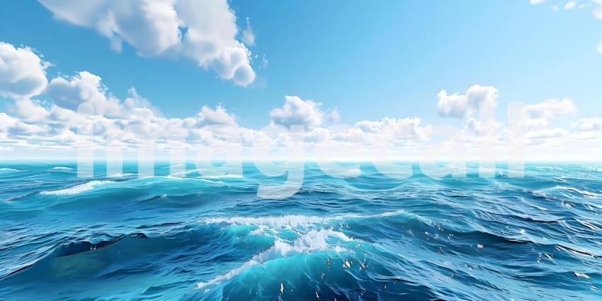 Beautiful blue ocean waves background - Ai Generated