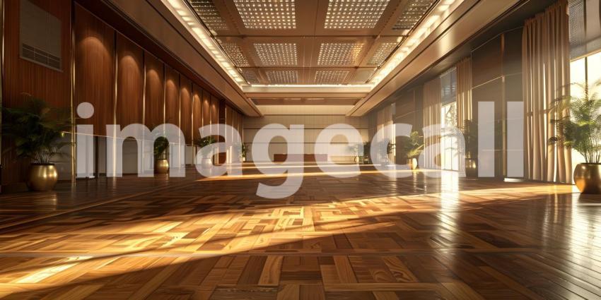 Elegant Conference Room Interior, Sophisticated Meeting Hall Setting, Stunning Venue for Conferences - Ai Generated