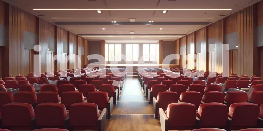 Elegant Conference Room Interior, Sophisticated Meeting Hall Setting, Stunning Venue for Conferences - Ai Generated