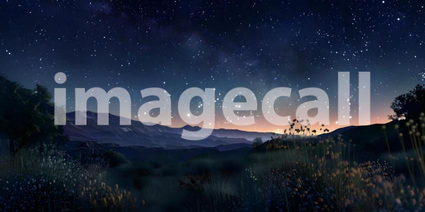 Beautiful sky night with stars background - Ai Generated