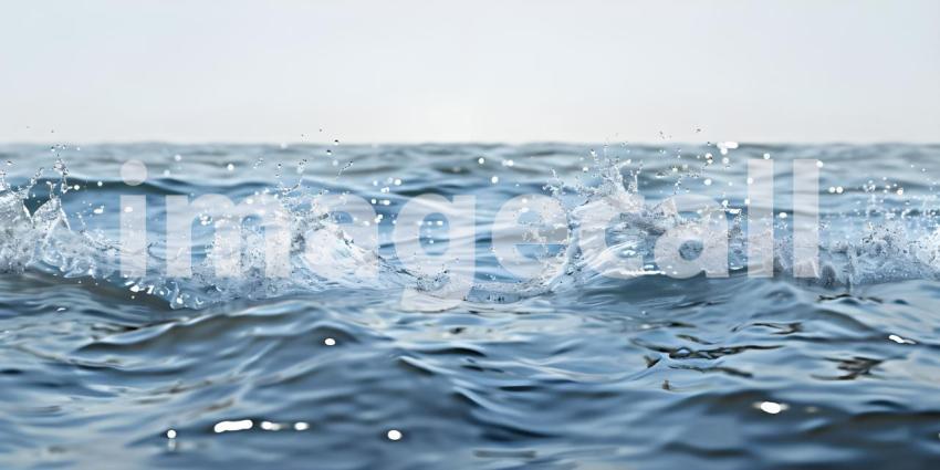 Clear calm water surface texture with splashing background - Ai Generated