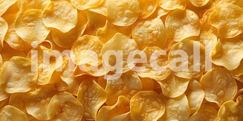 Crispy potato chips background - Ai Generated