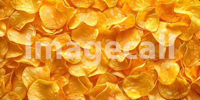 Crispy potato chips background - Ai Generated