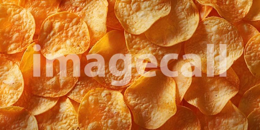 Crispy potato chips background - Ai Generated