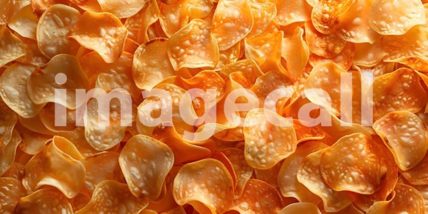 Crispy potato chips background - Ai Generated