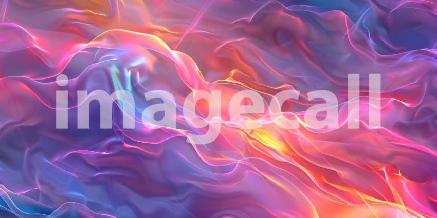 Vibrant Neon Waves Backdrop, Luminous Fluid Motion Background, Neon Flowing Waves Scene - Ai Generated