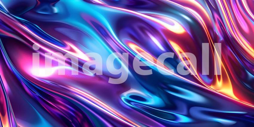Vibrant Neon Waves Backdrop, Luminous Fluid Motion Background, Neon Flowing Waves Scene - Ai Generated