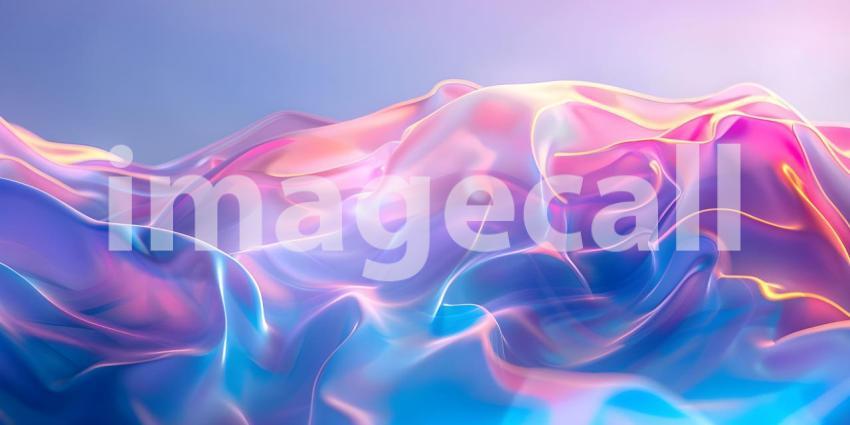 Vibrant Neon Waves Backdrop, Luminous Fluid Motion Background, Neon Flowing Waves Scene - Ai Generated
