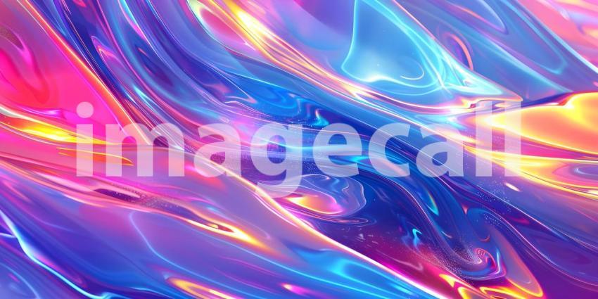 Vibrant Neon Waves Backdrop, Luminous Fluid Motion Background, Neon Flowing Waves Scene - Ai Generated
