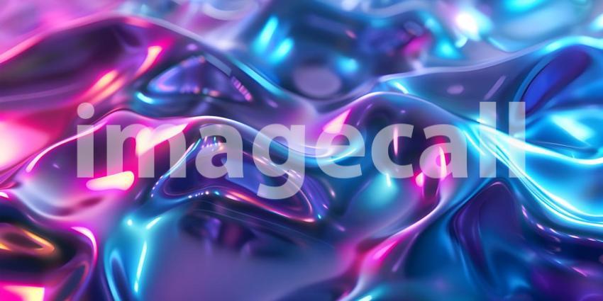 Vibrant Neon Waves Backdrop, Luminous Fluid Motion Background, Neon Flowing Waves Scene - Ai Generated