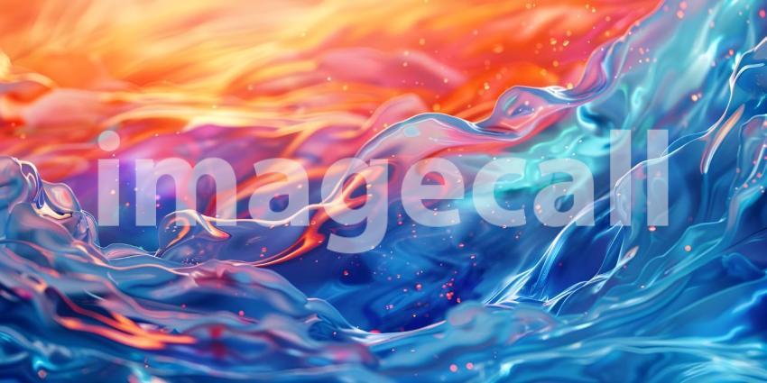 Dynamic Colorful Fluid Artistry Background, Vivid Abstract Liquid Patterns, Chromatic Flowing Abstract - Ai Generated