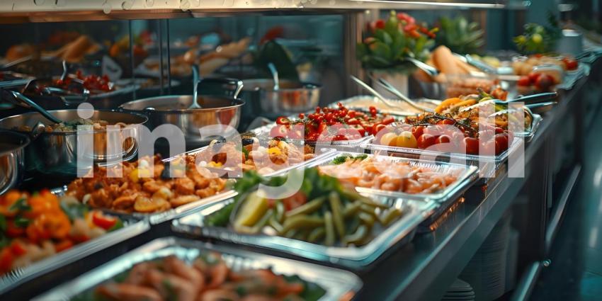 Catering buffet food indoor in restaurant - Ai Generated
