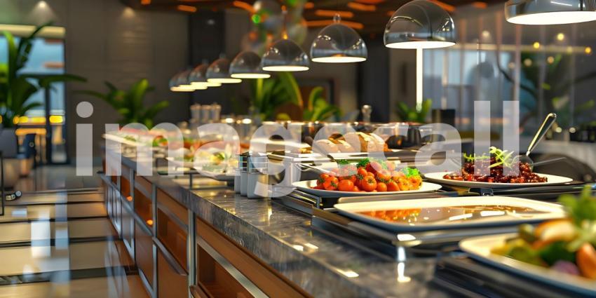 Catering buffet food indoor in restaurant - Ai Generated