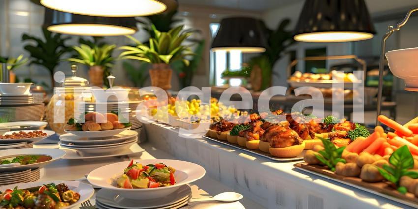 Catering buffet food indoor in restaurant - Ai Generated