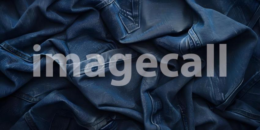 Classic Denim Jeans Texture Background, Vintage Denim Fabric Pattern, Blue Denim Jeans Material - Ai Generated