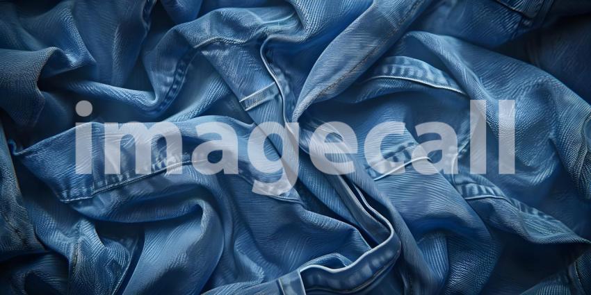 Classic Denim Jeans Texture Background, Vintage Denim Fabric Pattern, Blue Denim Jeans Material - Ai Generated