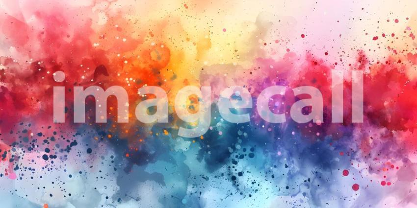 Digital Watercolor Background Abstract Splash Colorful Art - Ai Generated